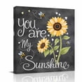 thumbnail image 2 of Canvas Wall Art Retro Sunflowers Canvas Art Print Yellow Flower You Are Sunshine Bees Pictures Wall Decor for Living Room Bedroom Artwork Decorations Stretched Framed Ready to Hang 12"x12", 2 of 9