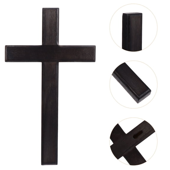 WRISTBIQUE Black Cross Pendant Crucifix Decoration Jewelry 1 Piece