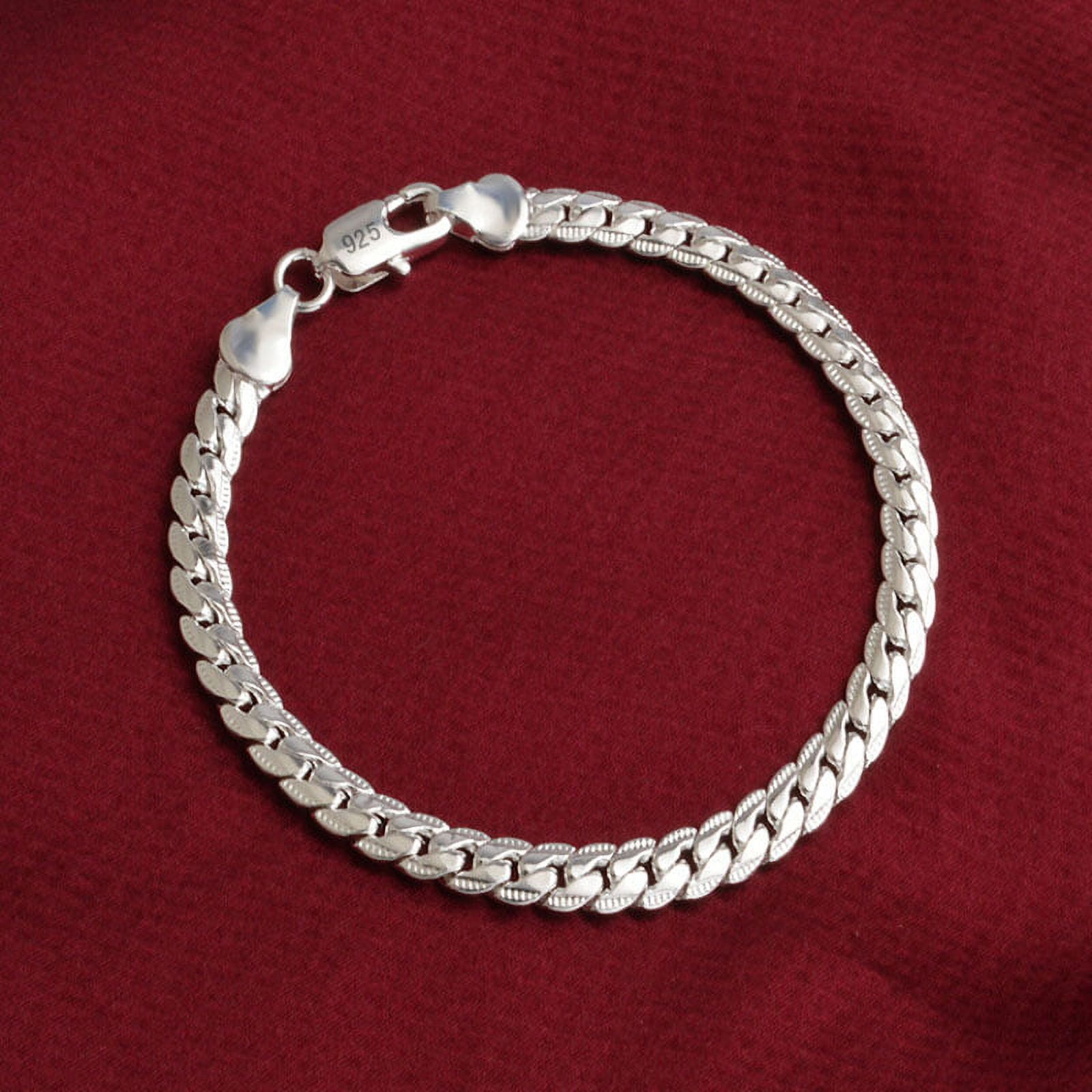 Modern Silver Chain Bracelet For Men No:5