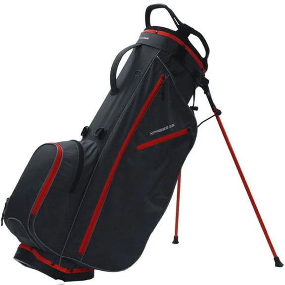Accelerated Golf Xpress 3.5 Dark Gray Red Stand Golf Bag