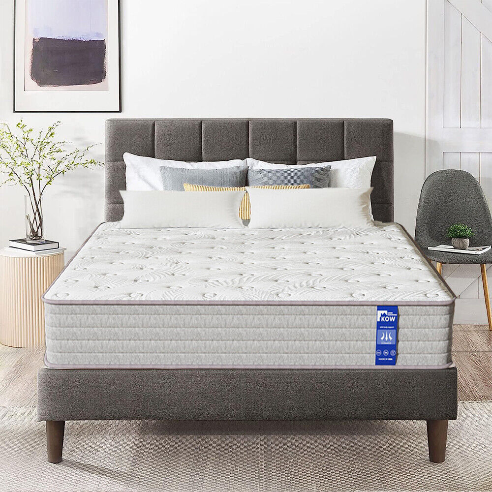 KOW Hybrid Mattress 12" Full Size Gel Memory Foam Pocket Spring Mattress in a Box Medium Adult