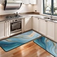 thumbnail image 3 of Kitchen Rugs Sets Of 2,Blue Marble Gold Wave Pattern Anti Fatigue Kitchen Mat Rugs Non Slip Washable,Decorative Kitchen Floor Mats for Kitchen,Sink,Laundry,17"x47"+17"x47", 3 of 5