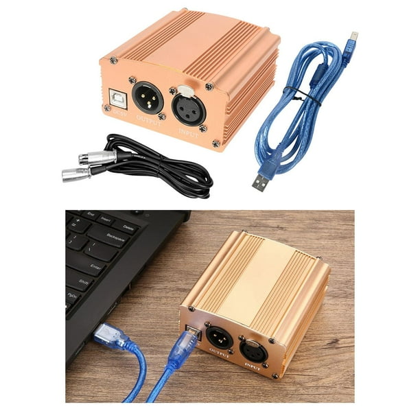 Fuente de alimentación de 48V Hugo con Cable de carga USB y Cable XLR