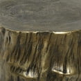 thumbnail image 6 of DecMode Eclectic Gold Chopped Tree Log Inspired Accent Table, 18"W x 19"H with Gold Carved Wood Grain Finish, 6 of 14