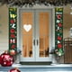 thumbnail image 1 of Cortina de puerta de pareado navideño - Cubierta de puerta de poliéster en pack de 2 con agujeros colgantes, decoración navideña roja y verde de 30x180 cm para festividades y fiestas de primavera, 1 of 6