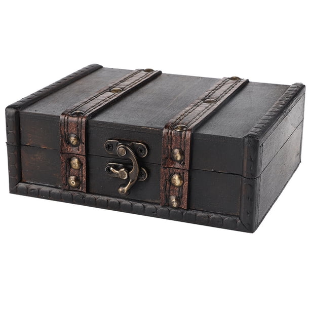 Caja decorativa, Cajas de Almacenamiento decorativas de madera de la caja de madera con aspecto retro para el almacenamiento de joyas