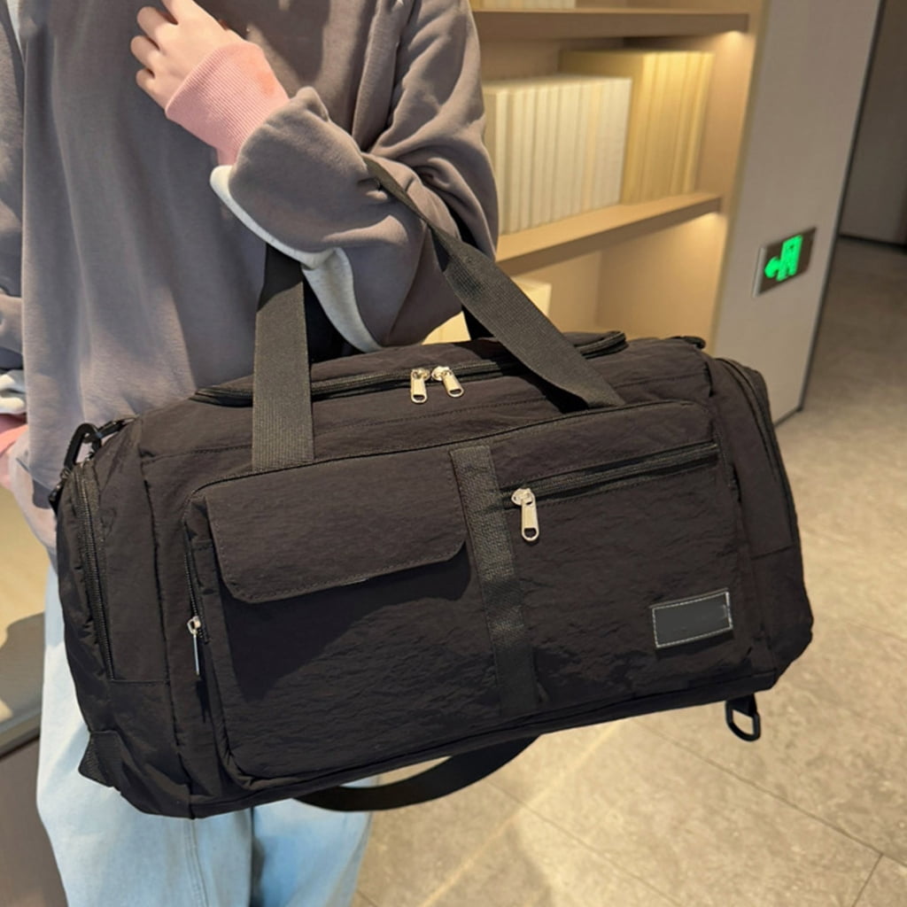 Huhudde Fitness Bag Travel Bag Luggage Bag Large Capacity Training Bag Weekenders Bag Foldable Sport Bag with Shoe Compartment