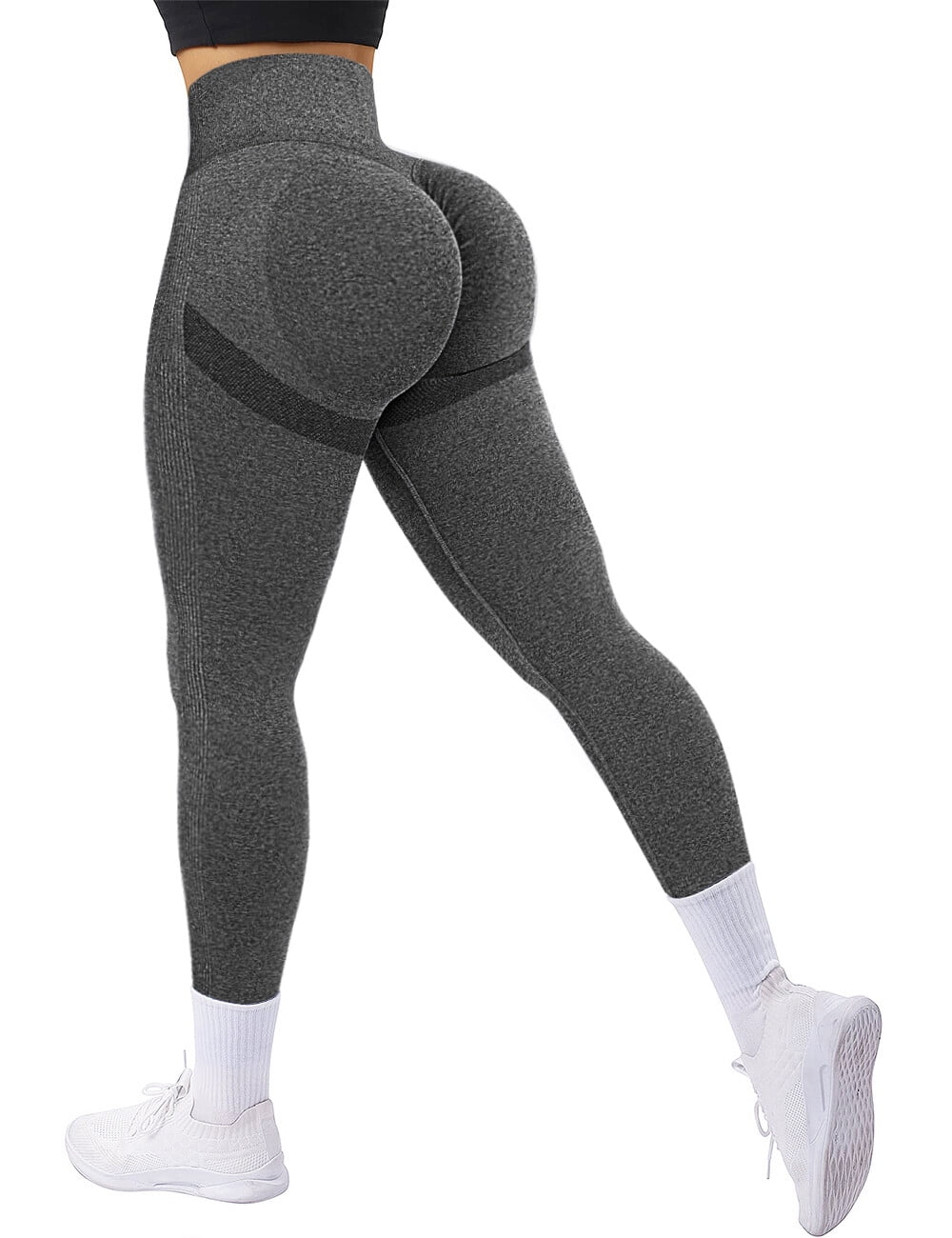 A AGROSTE Scrunch Butt Lifting Seamless Leggings Booty High Waisted Workout  Yoga Pants Anti-Cellulite Scrunch Pants Grey-M 