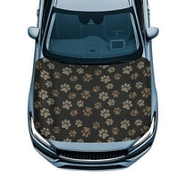 Uorisanigo Car Hood Cover Heat-Resistant Leopard Dog Paw Print Car Bonnet Banner Suitable Most Automotive Sedans Trucks Pickup Sports Cars Accessories