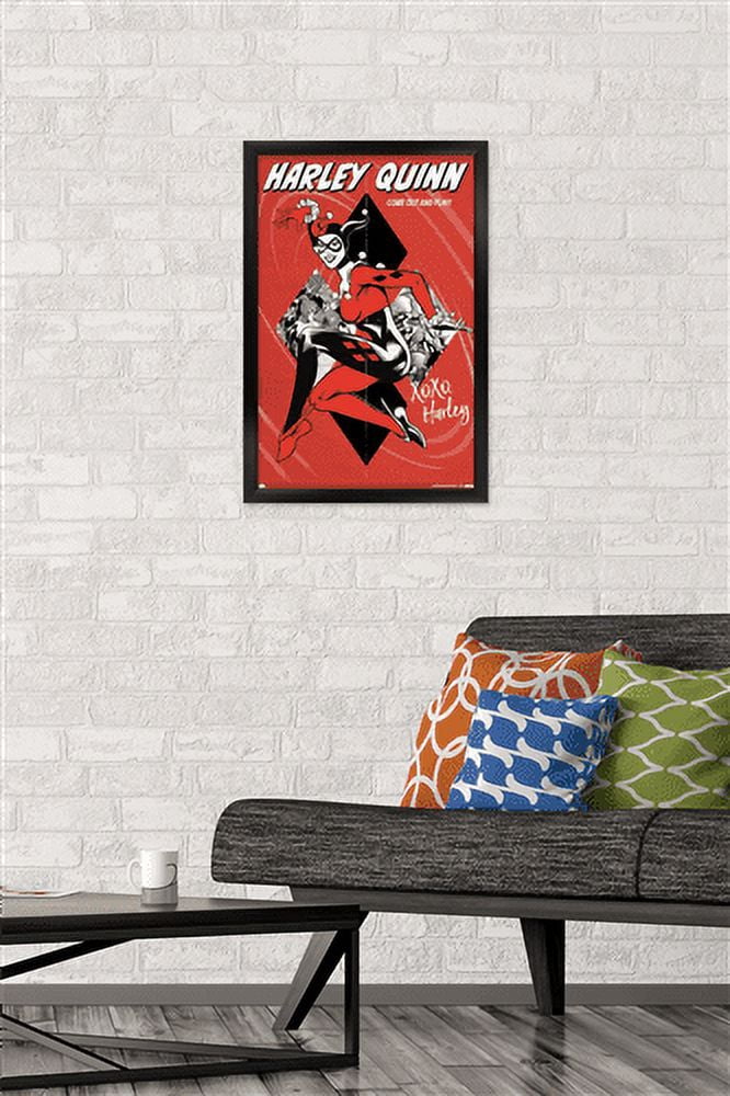 DC Comics - Harley Quinn - Come Out And Play Wall Poster, 14.725" x 22.375", Framed