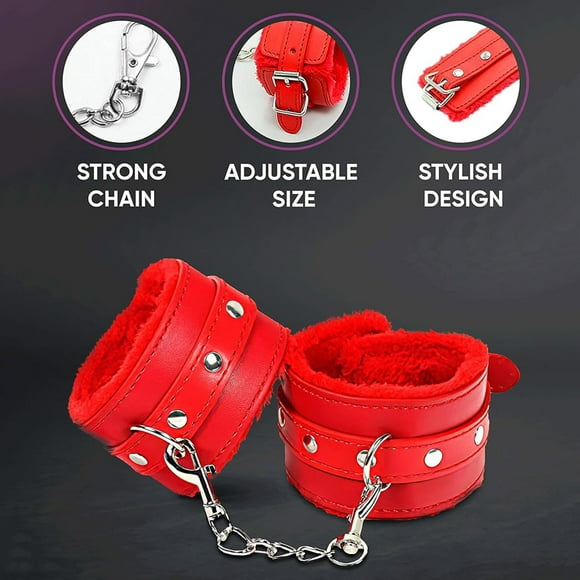 Red Leather Hand Red Hand Red Hand Bracelet Adjustable Tie Down Strap Her Pleasure Pack Non Latex Lubricant Eye Drops for Dry Eyes Her Pleasure Pack Lubricant Water Based Lube for Men Lubricant Water