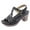 Black, variant on Fesfesfes Sandals Women Metal Buckle Stitching Sandals Thick High Heels Comfortable Oversized Sandals 7(39)