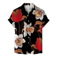 thumbnail image 1 of EGNMCR Chemises à Manches Courtes pour Hommes T-shirt Décontracté d'Été, Chemise Décontractée à Boutons Imprimé Plage Col Rabattu, 1 of 3