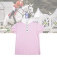 thumbnail image 2 of Camiseta deportiva de equitación para niñas, moderna y cómoda, de manga corta (rosa 130), 2 of 10
