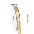 thumbnail image 3 of Hot Stamp Christmas Ribbon Polyester Gift Wrap Band - Gold Foil Holiday Decoration Craft Ribbon 8-Color Bulk Pack​(Khaki), 3 of 6