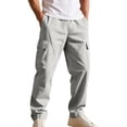 thumbnail image 2 of Dresfit Cargo Sweatpants for Men Elastic Waist Big and Tall Baggy Pants Casual 2026 Loose Uncuffed Hiking Sweat Pants Lounge Outdoor Trousers Light Gray XL, 2 of 7