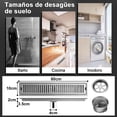 thumbnail image 2 of Drenaje de Piso Rectangular 10 * 60CM Coladera de Desag&uuml;e Ba&ntilde;o Acero Inoxidable Coladera Regadera Lineal Rejilla de Desag&uuml;e para Cocina Anti-Obstrucci&oacute;n Drenaje, 2 of 7