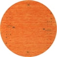 thumbnail image 1 of Ahgly Company Indoor Round Contemporary Orange Red Abstract Area Rugs, 4' Round, 1 of 6