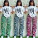thumbnail image 2 of Conjunto de 2 piezas para mujer, ropa africana Dashiki, nueva moda de verano y otoño, top de manga corta y pantalón, traje de fiesta para mujer, conjuntos a juego, 2 of 5