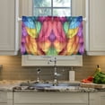 thumbnail image 2 of Yayeee Kitchen Curtains Tier Pair Light Filtering 27"x36" Rod Pocket Short Cafe Window Panel, Vibrant Leaves Pattern, 2 of 7