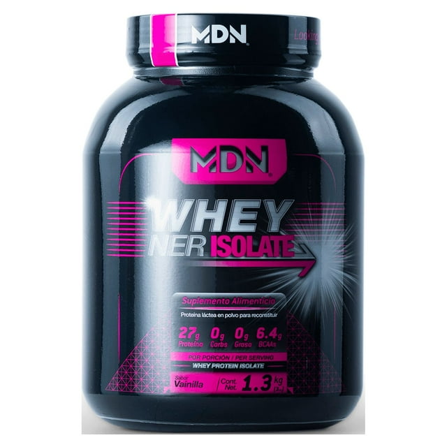 Mdn Wheyner Isolate 1.36kg 45 Servicios, Sabor Vainilla, 0 Carbs 0 Grasa MDN Sports Proteina WheyNer Isolate Vainilla