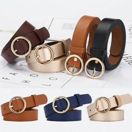 Women Belt Classic Fashion Solid Genuine Leather Waistband Wide Belt Strap Belts Champagne (Best Champagne In The World 2019)