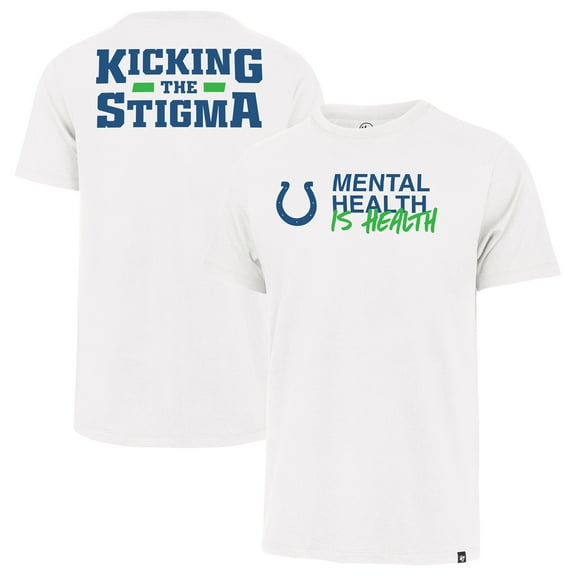 Unisex '47 White Indianapolis Colts Mental Health is Health Kicking the Stigma Franklin T-Shirt