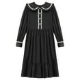 thumbnail image 6 of Aislor Pioneer Girls Colonial Prairie Costume 1800s Victorian Long Sleeve Ruffle Dress Black 6, 6 of 7