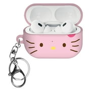Sanrio AirPods Pro 2 Case Key Ring Keychain Holder Strap Hole Hard AirPods Pro 2nd Generation 2022 Cover - Face Hello Kitty Pink