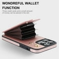 thumbnail image 3 of SaniMore for iPhone 14 Plus Case, Luxury PU Leather Card Holders Flip Kickstand Metal Finger Ring Shockproof Drop Resistant Crossbody Lanyard for Girls Women Stylish Accordion Design, Rosegold, 3 of 7