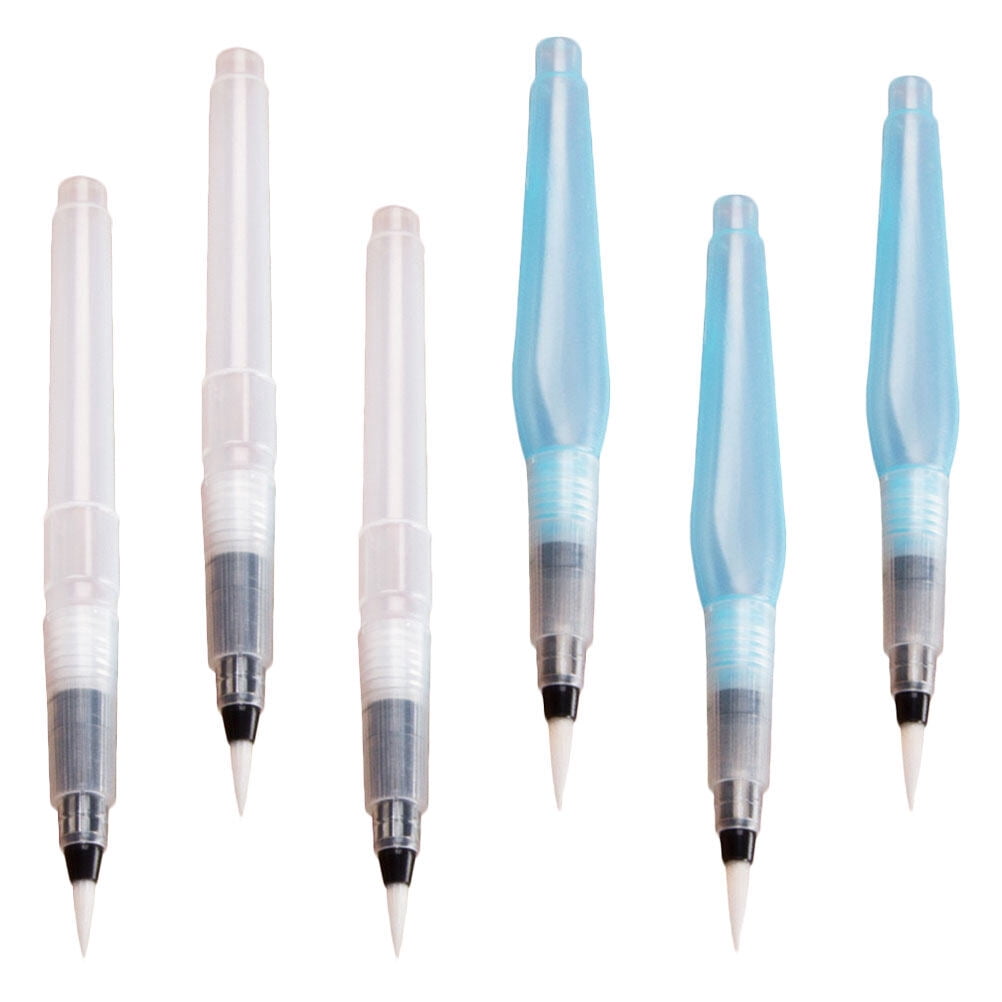 Shuliwen 6 Watercolor Brush Pens Refillable Water Brush for Painting