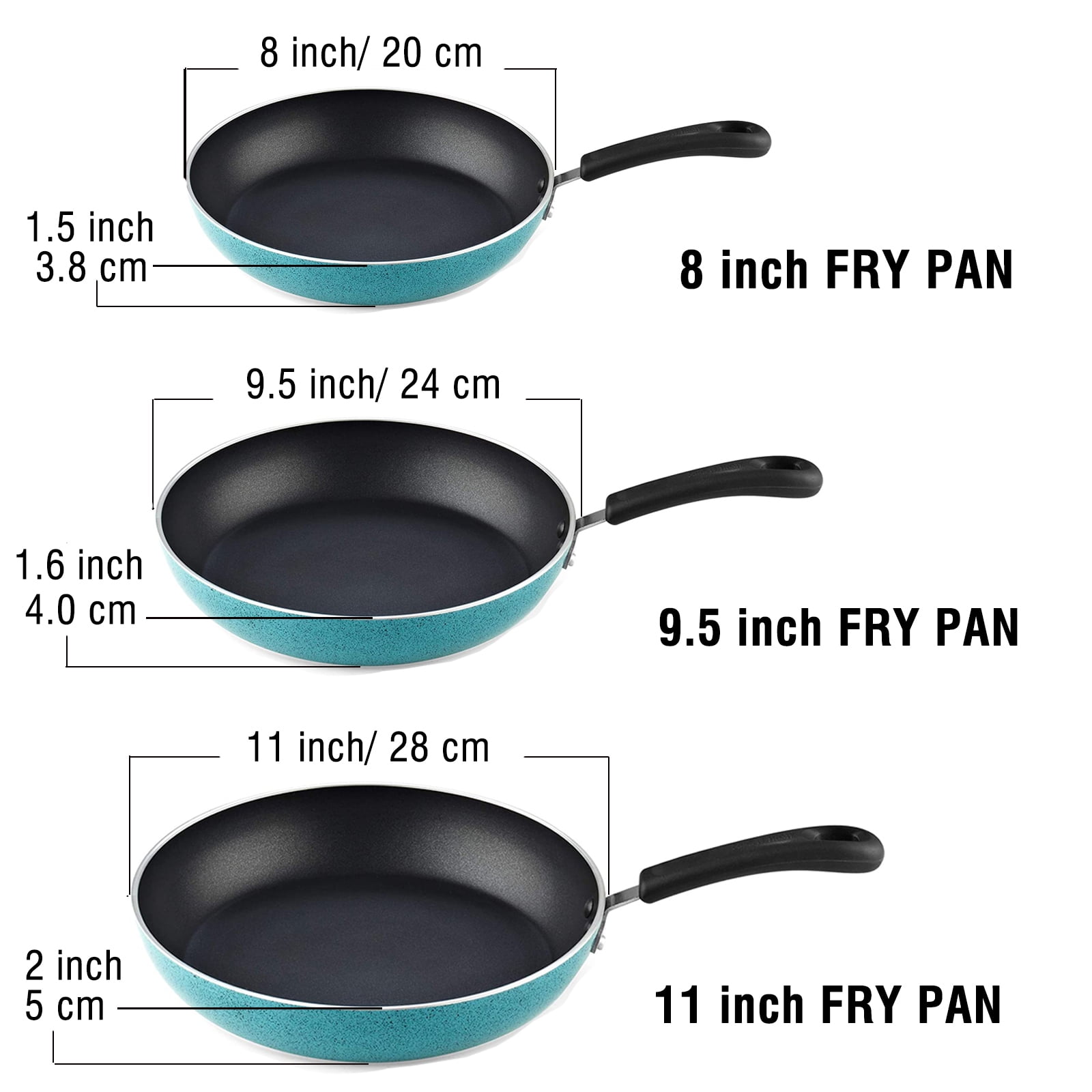 COOKLOVER Nonstick Saute Pan 100% PFOA Free Cookware Induction Skillet Stir Fry Pan with Lid 9.5 inch - White