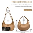 thumbnail image 3 of KXF Women's Leather Crescent Hobo Shoulder Bag, Vintage Casual Underarm Purse with Adjustable Strap for daily wear, 3 of 8