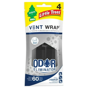 Little Trees Air Freshener Vent Wrap Odor Eliminator, 4 Pack