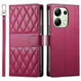 thumbnail image 1 of For Xiaomi Redmi Note 13 4G Case Rhombus Stitching Wallet Stand Leather Phone Cover with Long Short, 1 of 5