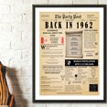thumbnail image 2 of 62nd Birthday Party Decor Poster 62 Years Ago Back In 1962, 2 of 5