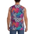 thumbnail image 4 of Daiia Tropical Leaves Printed Men's Tank Tops,Casual Soft Sleeveless Gym Muscle Shirts Bodybuilding Tee-Large, 4 of 8