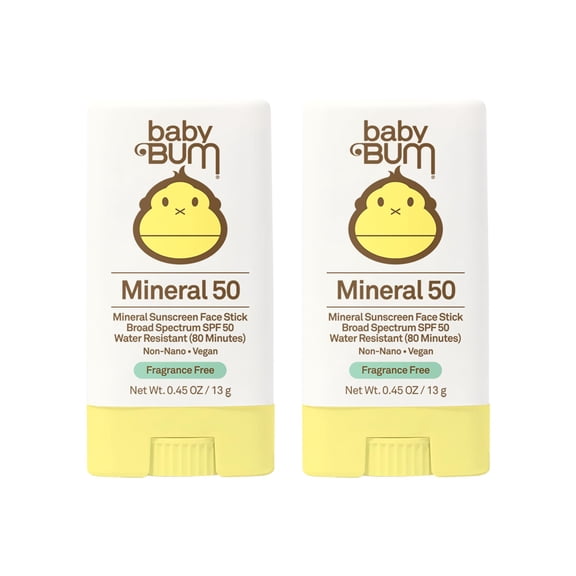 Protector Solar Baby Bum Mineral con SPF 50, 13g, Paquete de 2