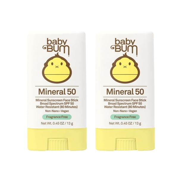 Protector Solar Baby Bum Mineral con SPF 50, 13g, Paquete de 2