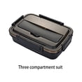 thumbnail image 2 of Toystoory Divisor Bento Box Aislamiento al aire libre Adultos Contenedor de alimentos Cajas de almacenamiento de calefacción para microondas Trabajador de Mostrada Negro/3 rejillas Toystoory HA067746-01, 2 of 6
