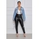 thumbnail image 4 of Cazadora vaquera de mujer con flecos de malla trasera XL, 4 of 5