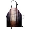 thumbnail image 1 of Fog Apron, Eerie Forest in Autumn Mysterious Thrill Bare Branched Trees Scary Vista Photo, Unisex Kitchen Bib with Adjustable Neck for Cooking Gardening, Adult Size, Multicolor, by Ambesonne, 1 of 4