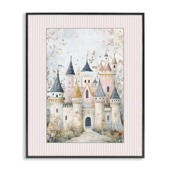 Stupell Industries Eclectic Enchanted Dreams Castle Black Framed Giclee Art, 11 x 14, by Christine Simpson Art