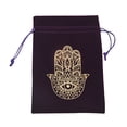 thumbnail image 1 of Bolsa De Almacenamiento De Cartas Tarots De Terciopelo Bolsa de terciopelo para tarjetas de tarot con cordón para joyas, bolsa para dados (mano de Dios púrpura) Tmvgtek Para Estrenar, 1 of 4