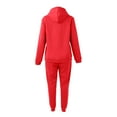 thumbnail image 7 of Two Piece Outfits For Women Casual Long Sleeve Hoodie Sweatshirts Jogger Sweatpants Tracksuit Sweatsuit Lounge Sets Red XL, 7 of 7