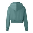 thumbnail image 4 of Landzoo Hoodies For Women Full Zip Up Cropped Sweatshirts Casual Hooded Pullover Sweaters Tops Warm Cozy Women's Tops, 4 of 5