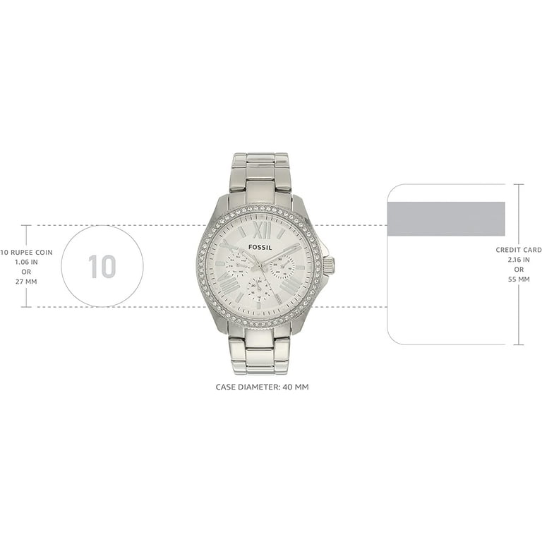 Fossil Women s AM4481 Cecile Multifunction Stainless Steel Watch Silver Tone