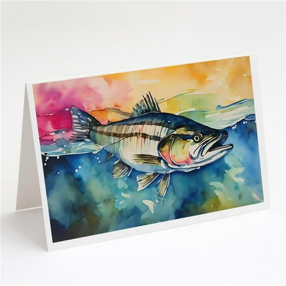 Striped Bass Greeting Cards Pack of 8 7 in x 5 in