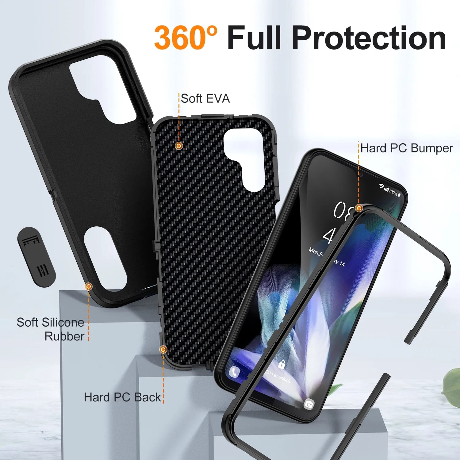 New Case for Samsung Galaxy A54 5G 6.4 inch,Heavy Duty 3 Layer Military Protection with Hidden Kickstand Shock Resistant Armor Hybrid Bumper Rugged Rubber Phone Cover,7 Color
