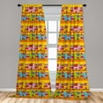 thumbnail image 5 of Ambesonne Animal Cartoon Curtains, Funky Floral, Pair of 28"x63", Multicolor, 5 of 5